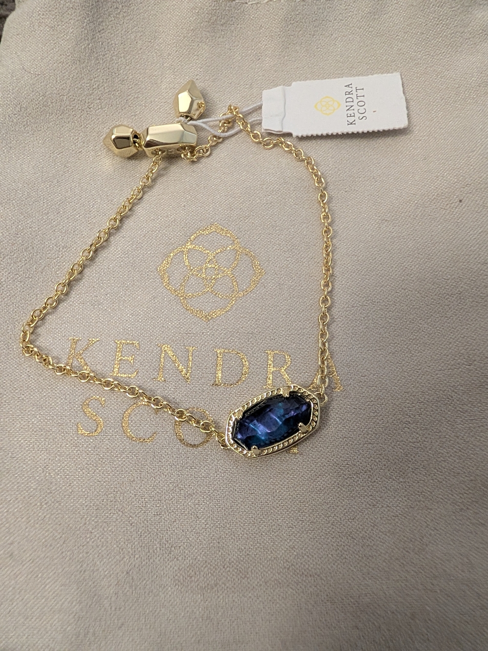 NWT Kendra Scott Elaina Bracelet in Gold with Blue Cobalt Stone